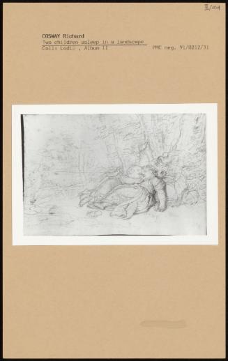 Two Children Asleep In A Landscape