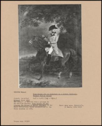 King George III On Horseback In A Wooded Landscape Windsor Castle Beyond