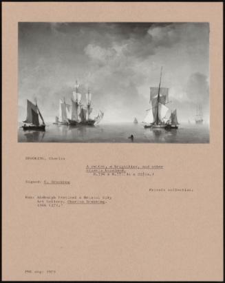 A Cutter, A Brigantine, And Other Vessels Becalmed