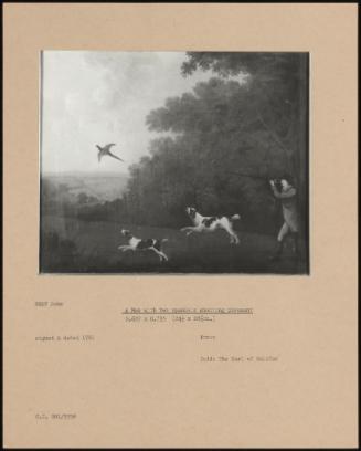 A Man With Two Spaniels Shooting Pheasant