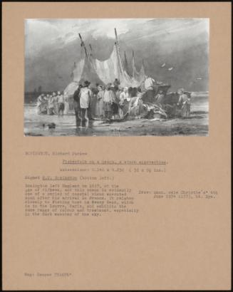 Fisherfolk On A Beach, A Storm Approaching.