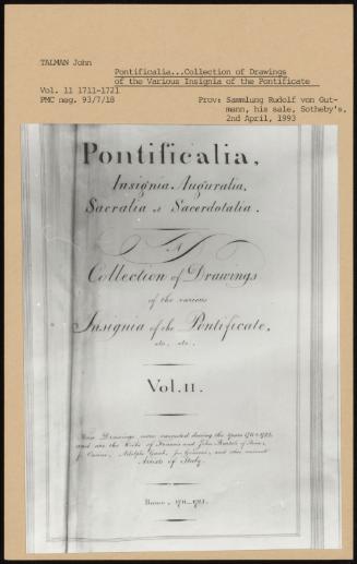 Pontificalia Collection Of Drawings Of The Various Insignia Of The Pontificate