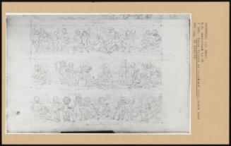 B M Sketchbook Lb 68; Three Friezes Of Cupids And Putti