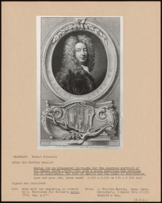 Design For An Ornamental Cartouche For The Engraved Portrait Of Sir Samuel Garth (1661-1719) With A Scene Depicting Him Carrying Out An Experiment, The Lyre Of Apollo And The Snake Of Asclepius