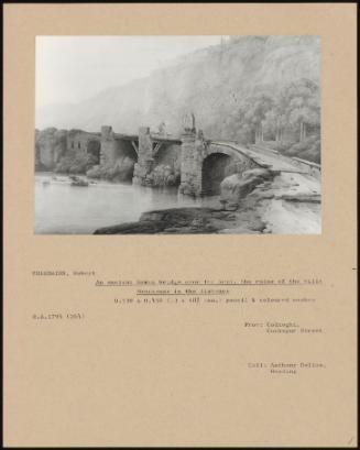 An Ancient Roman Bridge Over The Arno, The Ruins Of The Villa Maecenas In The Distance