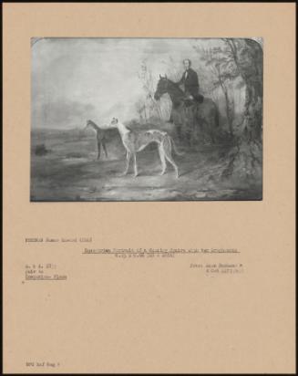 Equestrian Portrait Of A Country Squire With Two Greyhounds
