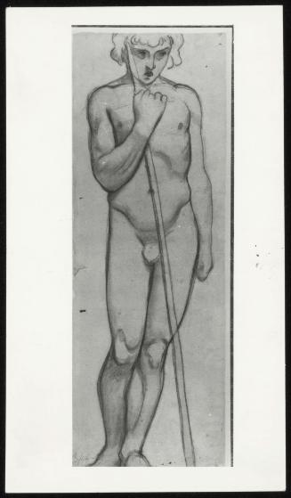 Spirit of Justice; (Miscellaneous Studies) Life Study of Boy Holding Long Pole