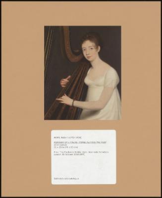 Portrait Of A Young Woman Playing The Harp