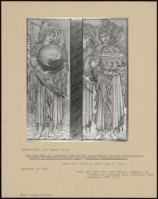 The Six Days Of Creation, Two Of The Sic Studies For The Stained Glass Window At Middleton Cheney Parish Church, Northamptonshire.