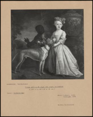 Young Girl With Dogs And Black Attendant