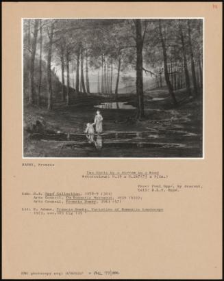 Two Girls By A Stream In A Wood