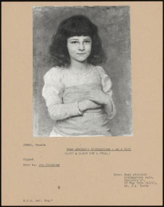 Dame Adelaide Livingstone-As A Girl
