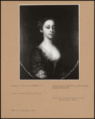 Lady Frances Manners, Wife Of Hon. Richard Arundell