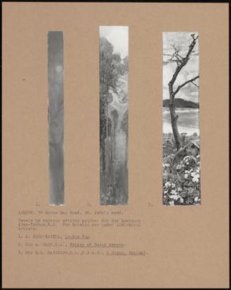 A. Alma-Tadema, "London Fog"; Sir A. East, "Valley of Sweet Waters"; Sir E. A. Waterlow, "A Scene, Ireland"