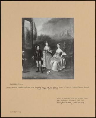 Captain Robert Fenwick And His Wife Isabella Orde, And Her Sister Anne, A View Of Prudhoe Castle Beyond