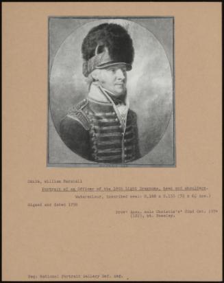 Portrait Of An Officer Of The 18th Light Dragoons, Head And Shoulders.