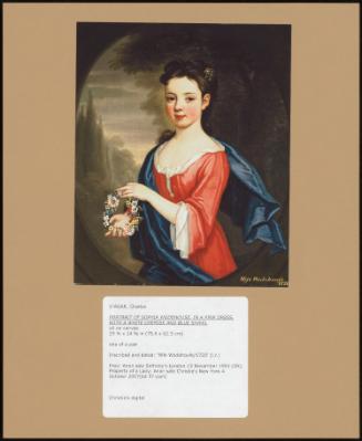 Portrait Of Sophia Wodehouse, In A Pink Dress, With A White Chemise And Blue Shawl