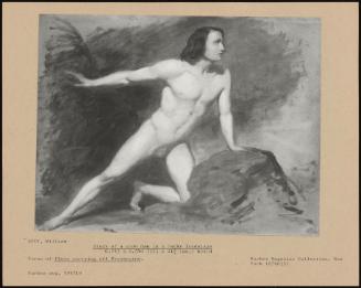 Study Of A Nude Man In Rock Landscape