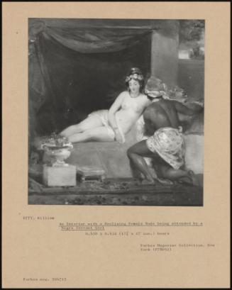 An Interior With A Reclining Female Nude Being Attended By A Black Servant Girl