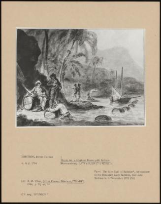 Scene On A Tropical Shore With Sailors