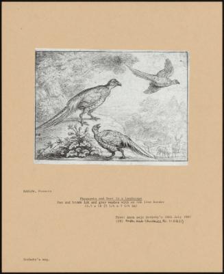 Pheasants And Deer In A Landscape