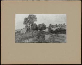 A Landscape With A Rustic Bridge Over A River