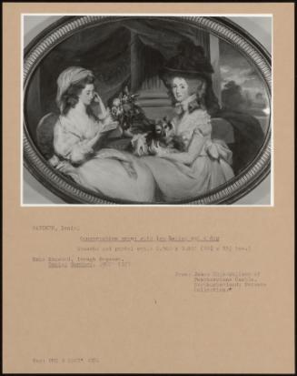 Conversation Group With Two Ladies And A Dog