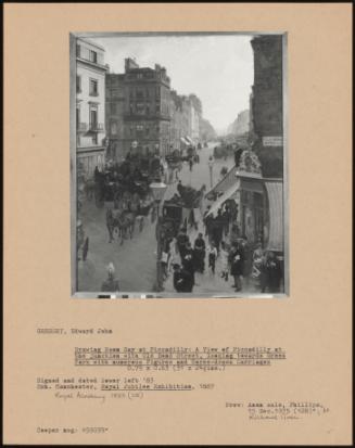 Drawing Room Day At Picadilly: A View Of Piccadilly At The Junction With Old Bond Street, Looking Towards Green Park With Numerous Figures And Horse-Drawn Carriages