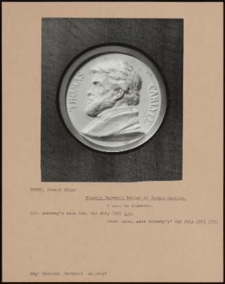 Plaster Portrait Relief Of Thomas Carlyle.