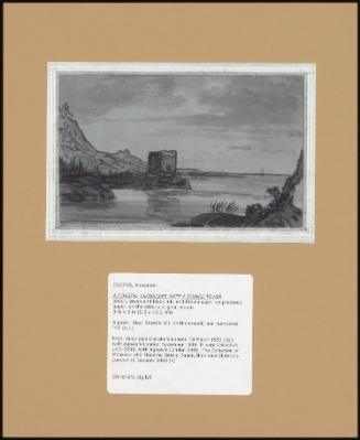 A COASTAL LANDSCAPE WITH RUINED TOWER