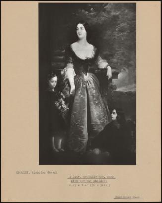 A Lady, Probably Mrs. Shaw With Her Two Children