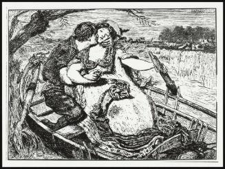 Downstream– Ford Madox Brown's illustration for Dante Gabriel Rossetti's Poem "The Dark Blue"