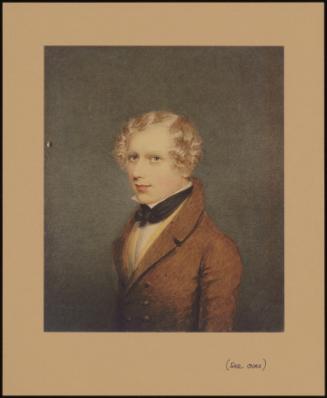 Portrait Of A Gentleman With Black Neck Tie And Brown Coat