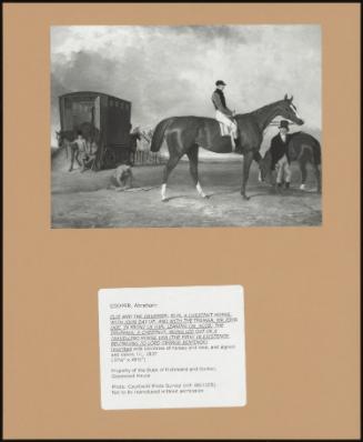 Elis And The Drummer: Elis, A Chestnut Horse, With John Day Up, And With The Trainer, Mr John Doe, In Front Of Him, Leaning On Acob The Drummer, A Chestnut, Being Led Out Of A Traveling Horse Van (The First In Existence, Belonging To Lord George Bentinck)