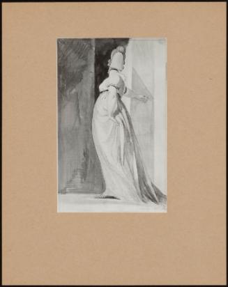 Clothed Woman Standing, Seen From Behind