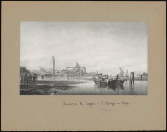 Sunset On The Lagoon Of Venice - San Giorgio-In-Alga And The Euganean Hills In The Distance