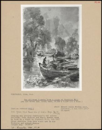 Two Children Fishing From A Barge At Flatford Mill