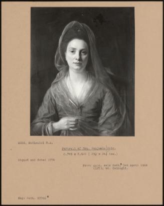 Portrait Of Mrs. Benjamin Cole.