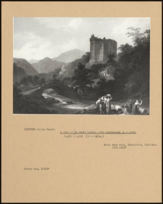 A View Of Neidpath Castle, With Washerwoman By A River