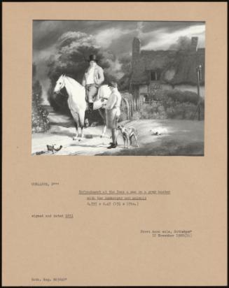 Refreshment At The Inn: A Man On A Grey Hunter With The Innkeeper And Animals