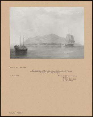 A British Man-Of-War And Junk Anchored Off Penang