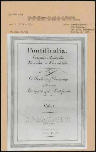 Pontificalia Collection Of Drawings Of The Various Insignia Of The Pontificate