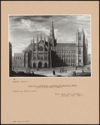 View Of A Cathedral, Possibly Westminster Abbey