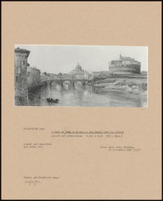 A View Of Rome With Castle San Angelo And St. Peters