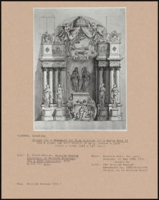 Design For A Monument For King William III & Queen Mary II