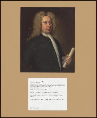 PORTRAIT OF GENTLEMAN, POSSIBLY A MEMBER OF THE MITFORD FAMILY, HOLDING A SCROLL
