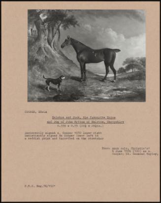 Halston And Jock, The Favourite Horse And Dog Of John Mytton Of Halston, Shropshire