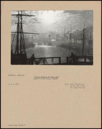 Whitby Harbour By Moonlight