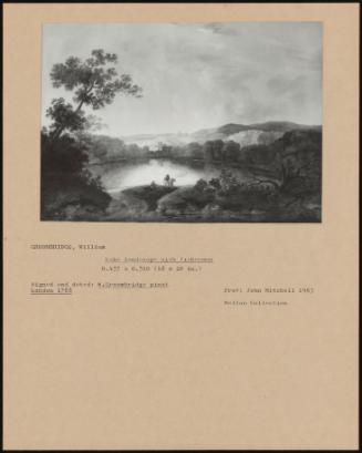 Lake Landscape With Fisherman