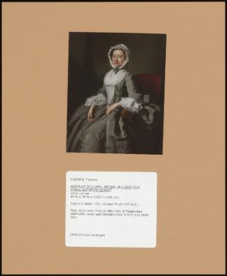 Portrait Of A Lady, Seated, In A Grey Silk Dress And White Bonnet